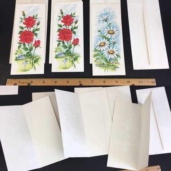 Random Lot 10 Vintage Paper Greeting Cards Unused w Extra Empty Envelopes READ - Picture 5 of 11